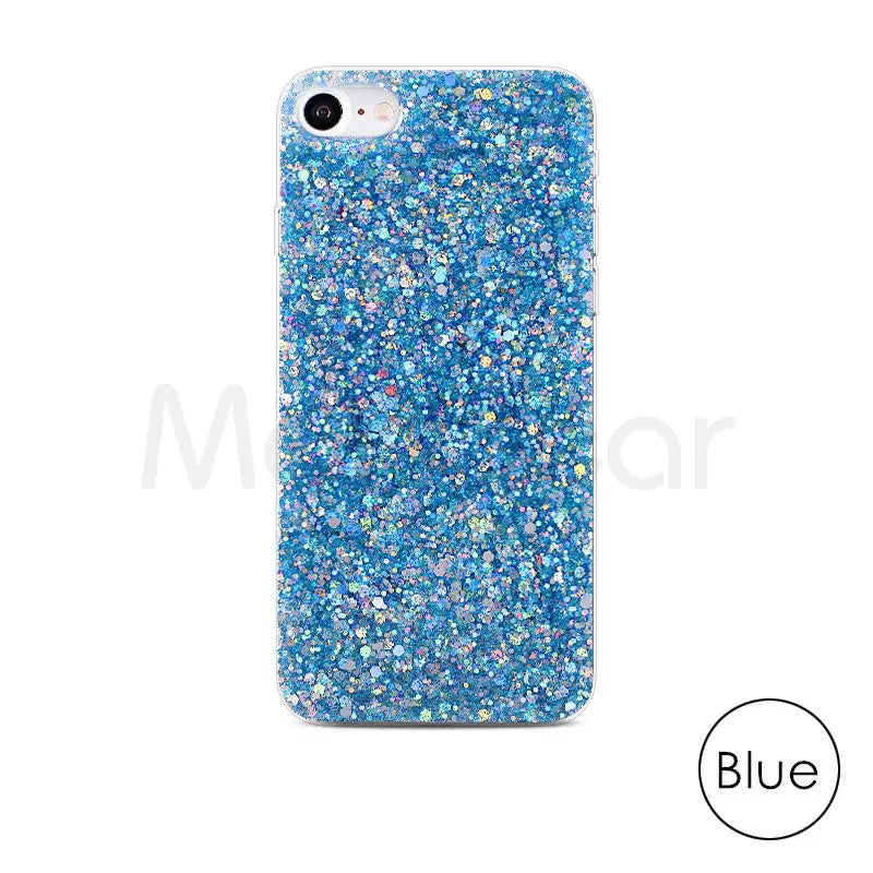 Silicone Bling Powder Soft Case For iPhone 15 14 Plus 13 12 11 Pro Max SE 2 6 6S 7 8 Plus XS Max XR X Shiny Glitter Phone Cover