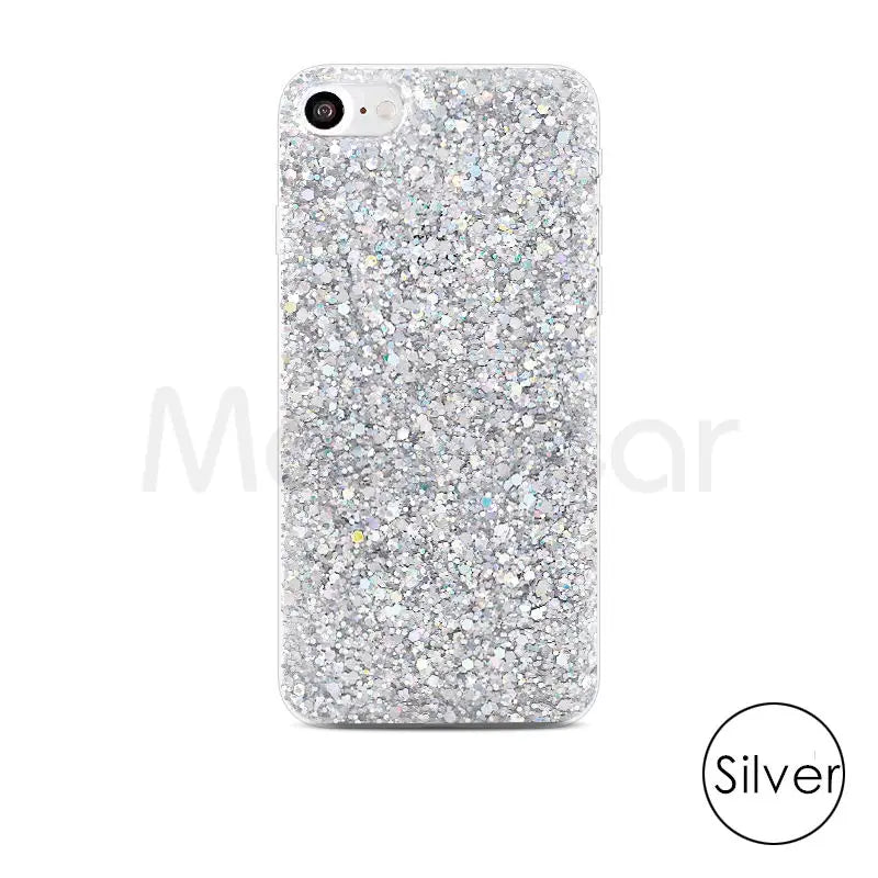 Silicone Bling Powder Soft Case For iPhone 15 14 Plus 13 12 11 Pro Max SE 2 6 6S 7 8 Plus XS Max XR X Shiny Glitter Phone Cover