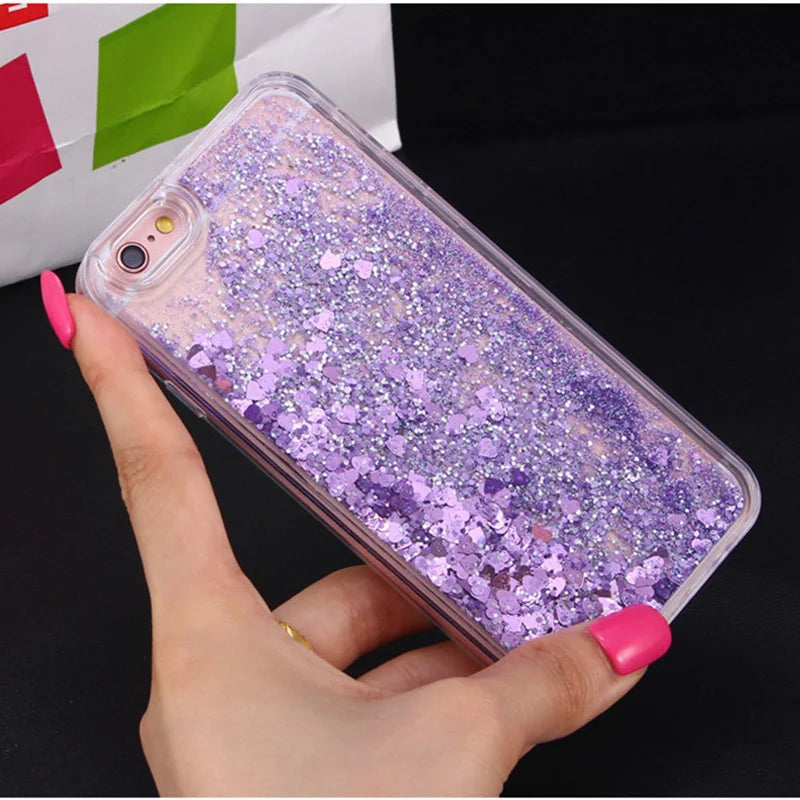 Glitter Stars Liquid Quicksand Coque For iPhone case 11 12 13 14 15 Pro Max X XR XS 7 8 Plus SE 2022 bumper Silicone Back Cover
