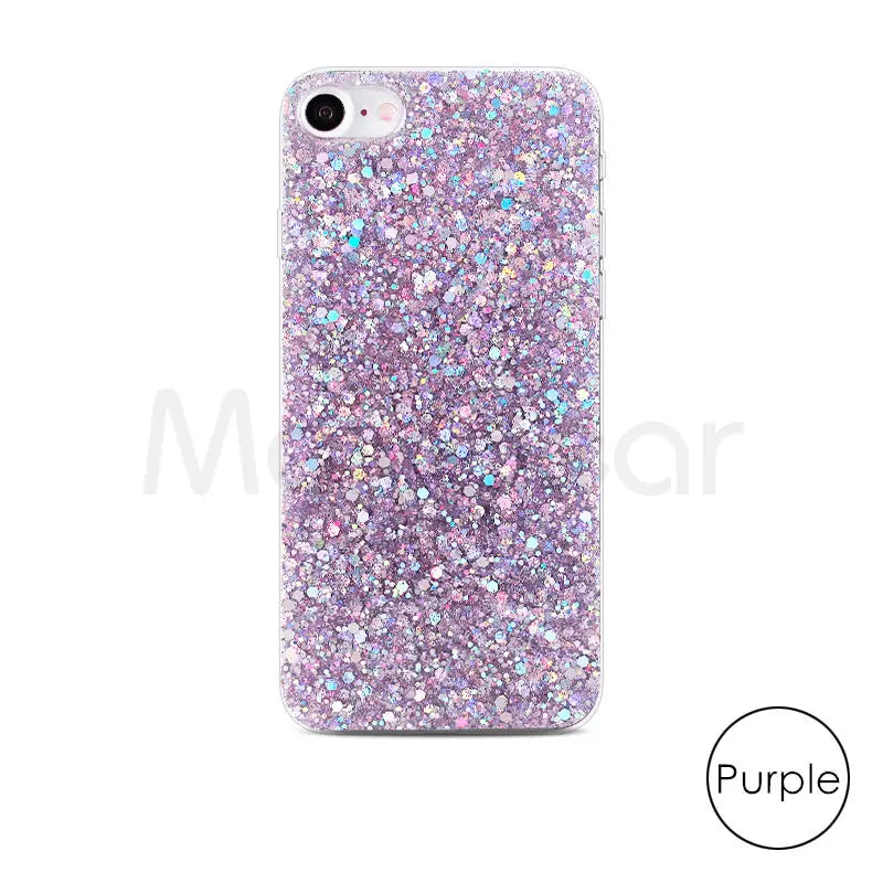 Silicone Bling Powder Soft Case For iPhone 15 14 Plus 13 12 11 Pro Max SE 2 6 6S 7 8 Plus XS Max XR X Shiny Glitter Phone Cover