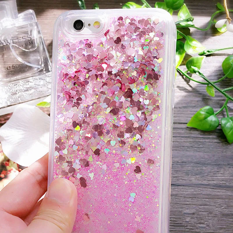 Glitter Stars Liquid Quicksand Coque For iPhone case 11 12 13 14 15 Pro Max X XR XS 7 8 Plus SE 2022 bumper Silicone Back Cover