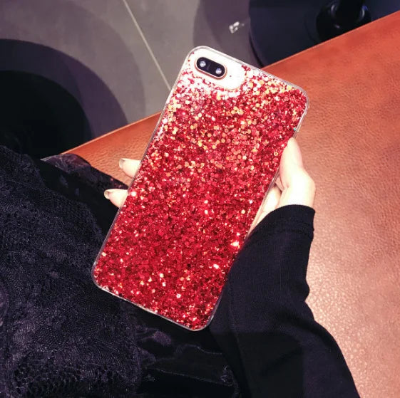Silicone Bling Powder Soft Case For iPhone 15 14 Plus 13 12 11 Pro Max SE 2 6 6S 7 8 Plus XS Max XR X Shiny Glitter Phone Cover