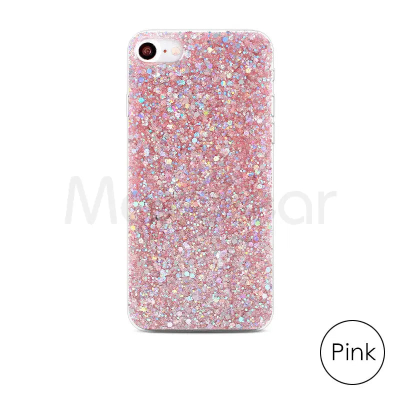 Silicone Bling Powder Soft Case For iPhone 15 14 Plus 13 12 11 Pro Max SE 2 6 6S 7 8 Plus XS Max XR X Shiny Glitter Phone Cover