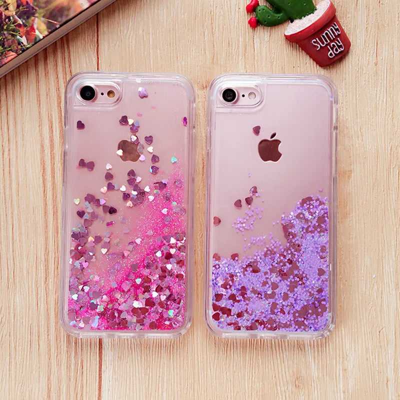 Glitter Stars Liquid Quicksand Coque For iPhone case 11 12 13 14 15 Pro Max X XR XS 7 8 Plus SE 2022 bumper Silicone Back Cover