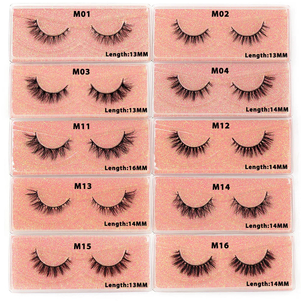 LEHUAMAO Maquiagem Short Natural Mink Lashes Fluffy Wispy Eyelashes Volume 12mm-15mm False Eyelashes Eyelash Extensio makeup