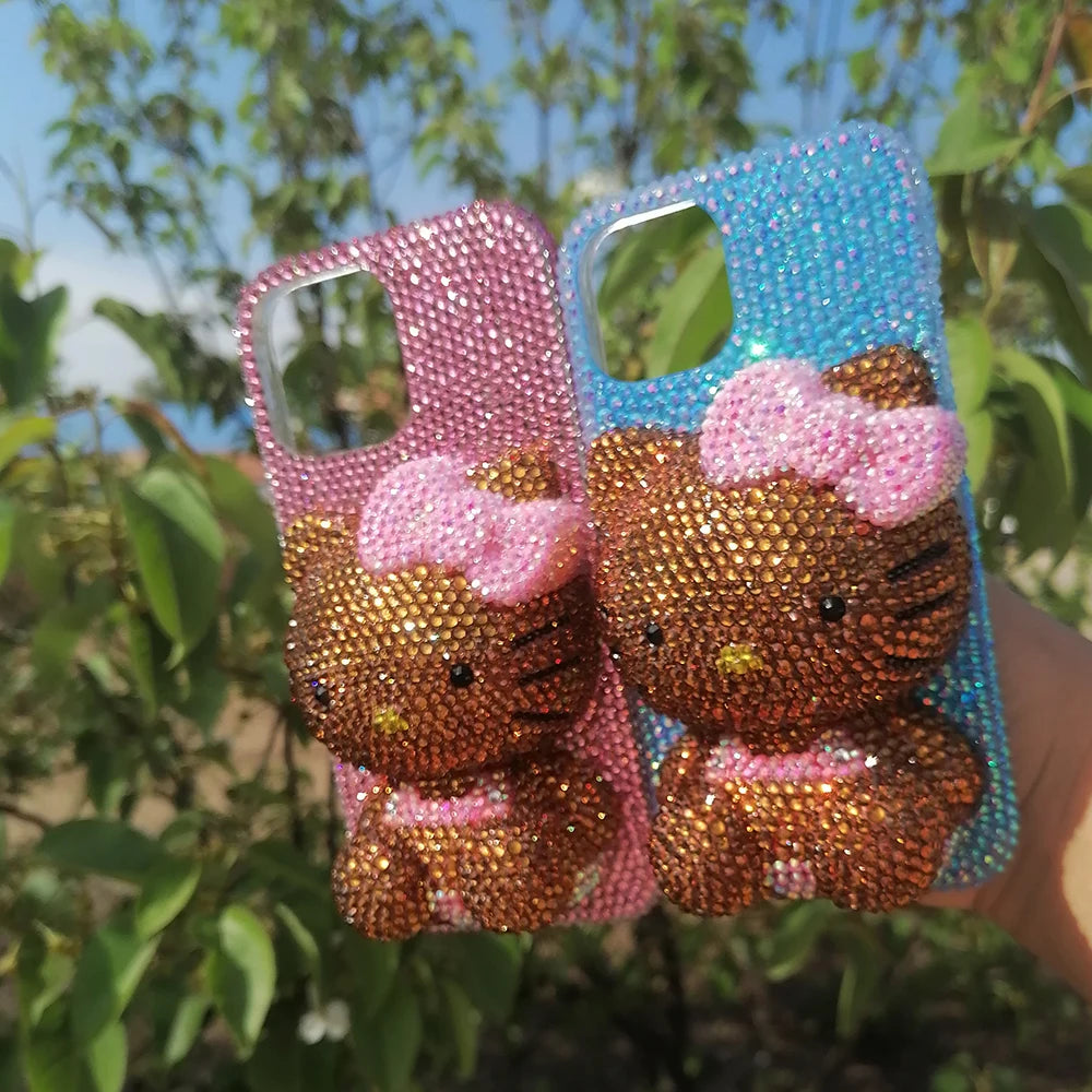 Rhinestone Bling Crystal Phone Case Chain For iPhone 16 12 13 14 15Pro Max X Xs XR 7 8 Plus SE 2 3 10 Transparent Bumper Cover