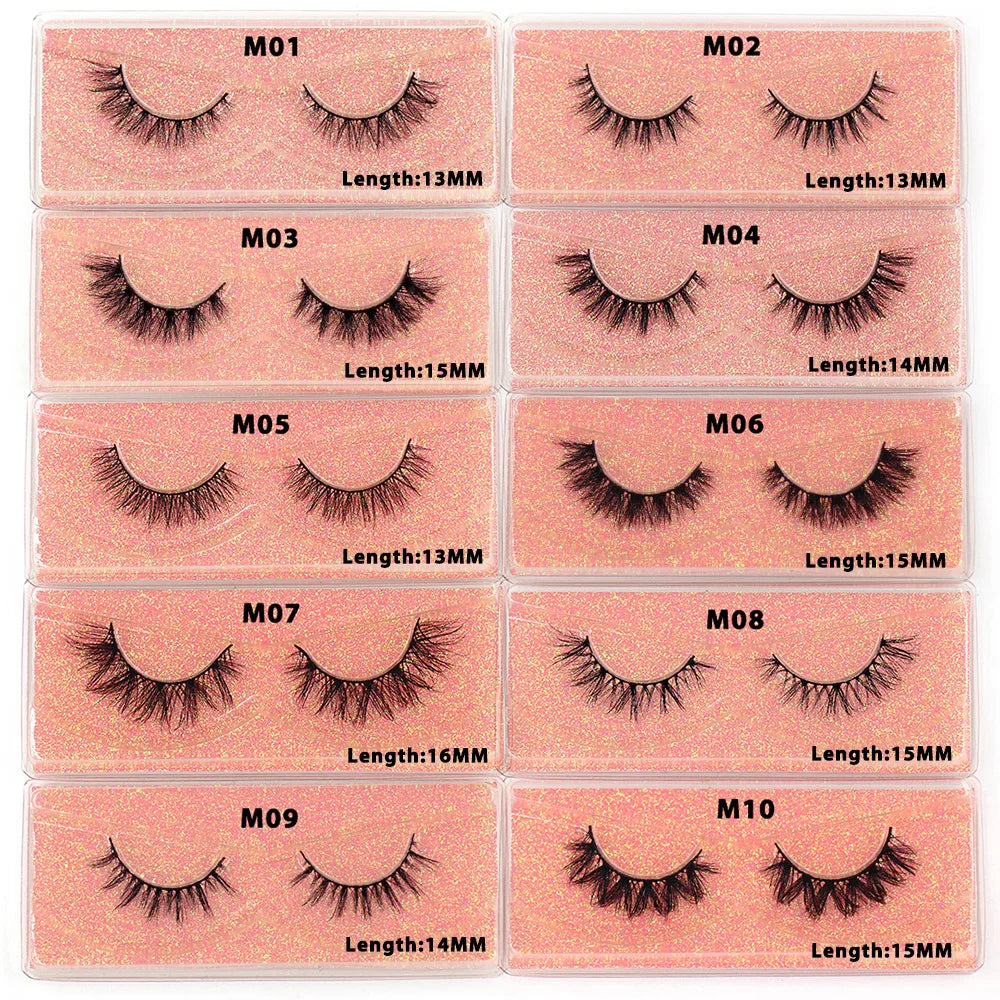 LEHUAMAO Maquiagem Short Natural Mink Lashes Fluffy Wispy Eyelashes Volume 12mm-15mm False Eyelashes Eyelash Extensio makeup