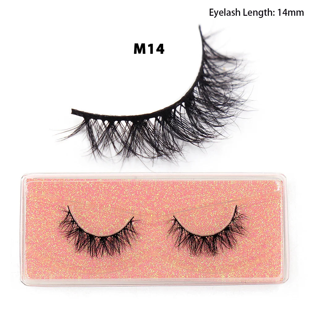 LEHUAMAO Maquiagem Short Natural Mink Lashes Fluffy Wispy Eyelashes Volume 12mm-15mm False Eyelashes Eyelash Extensio makeup