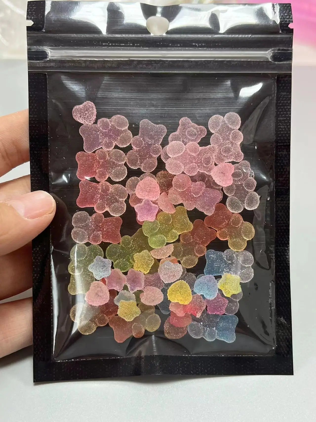 Y2K Hot Pink 30pcs Mix Heart Bear Candy Loiipop Resin Parts Handmade Phose Case Hair Girls Long Nail Art Big Decoraiton Charms