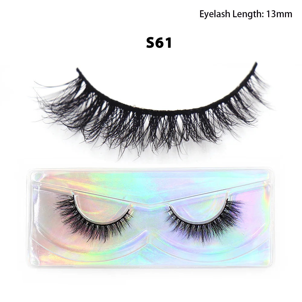 LEHUAMAO Maquiagem Short Natural Mink Lashes Fluffy Wispy Eyelashes Volume 12mm-15mm False Eyelashes Eyelash Extensio makeup
