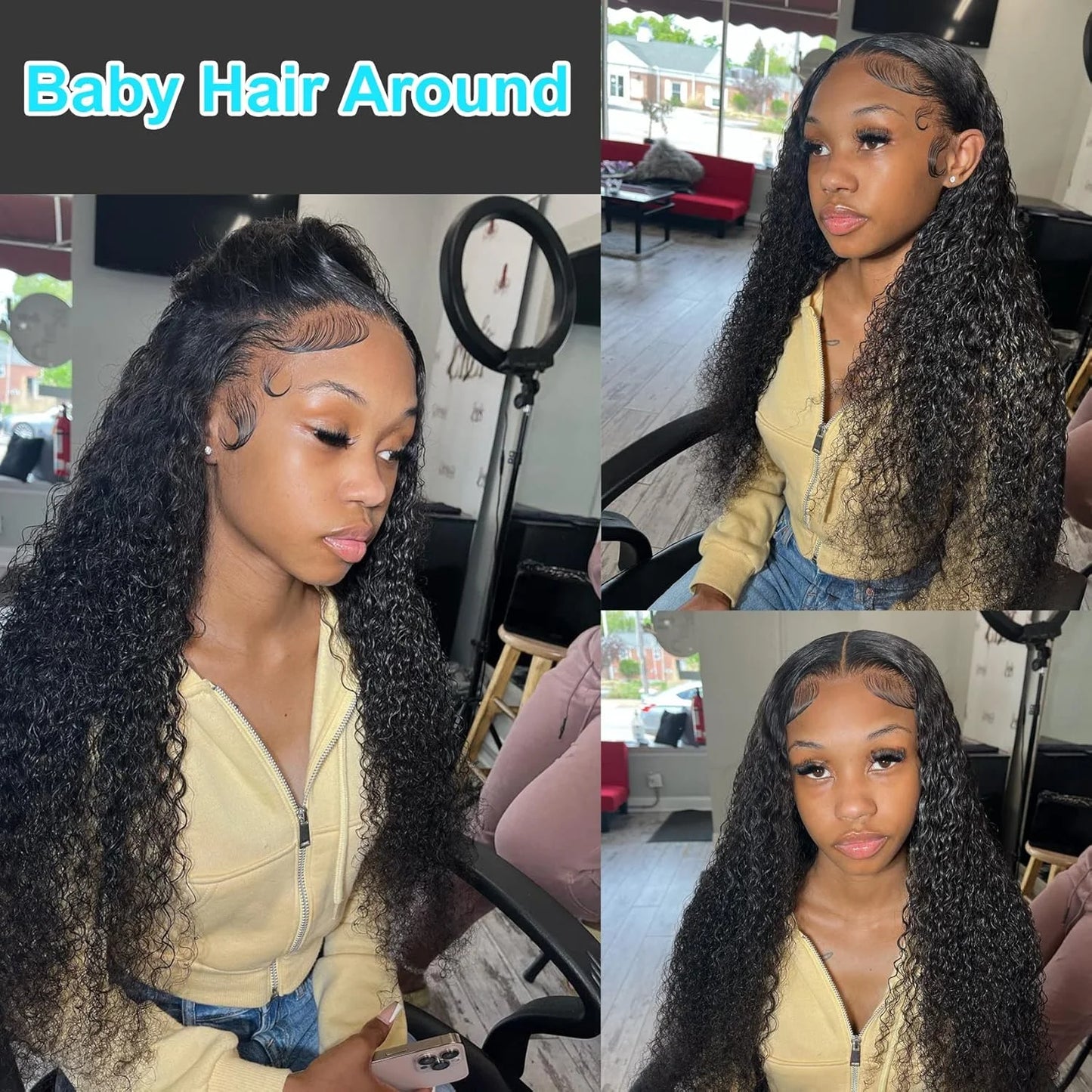 Deep Wave Glueless Wig Human Hair Ready To Wear And Go PrePlucked For Women Precut 13x6 Frontal