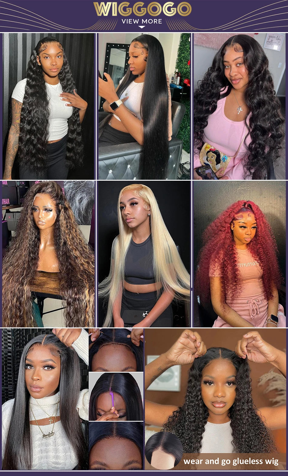Wiggogo Orange Ginger Lace Front Wig Human Hair 30 Inch Curly Lace Front Human Hair Wig Deep Wave 13X4 13X6 Hd Lace Frontal Wigs