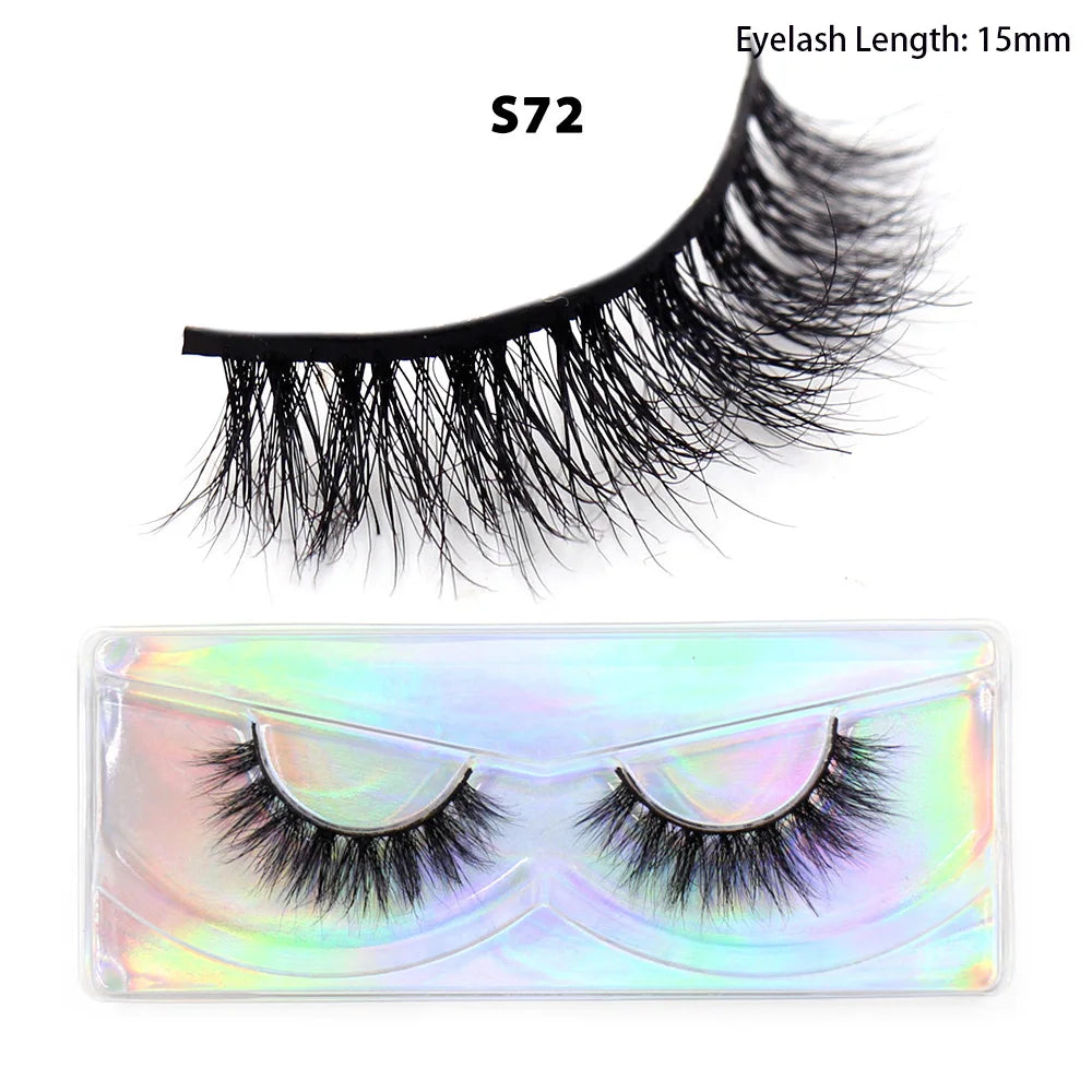 LEHUAMAO Maquiagem Short Natural Mink Lashes Fluffy Wispy Eyelashes Volume 12mm-15mm False Eyelashes Eyelash Extensio makeup