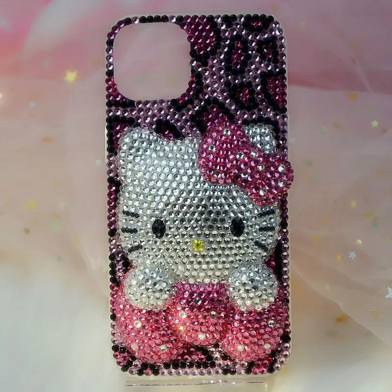 Rhinestone Bling Crystal Phone Case Chain For iPhone 16 12 13 14 15Pro Max X Xs XR 7 8 Plus SE 2 3 10 Transparent Bumper Cover