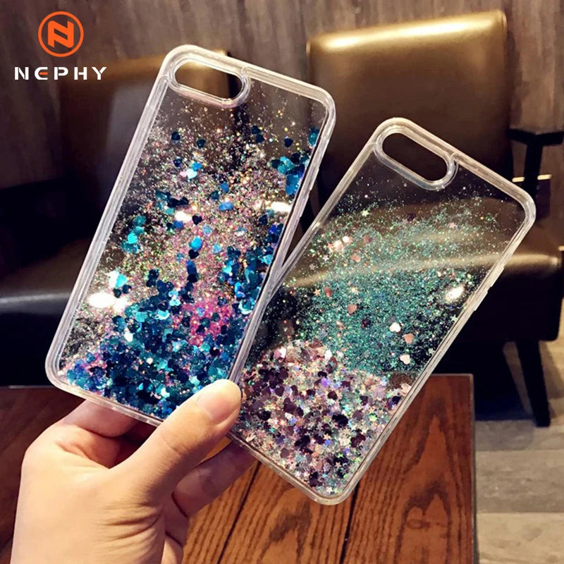 Glitter Stars Liquid Quicksand Coque For iPhone case 11 12 13 14 15 Pro Max X XR XS 7 8 Plus SE 2022 bumper Silicone Back Cover