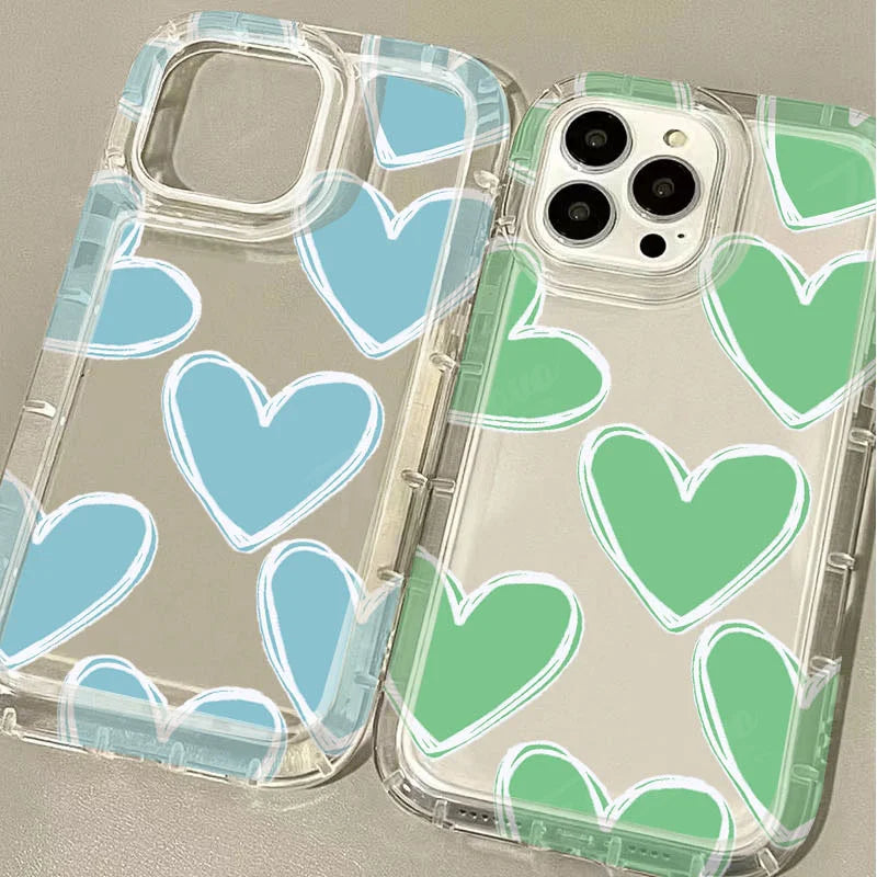 Funda de teléfono transparente de lujo con forma de corazón para Xiaomi Redmi Note 13 12 Pro Plus 12S 11 11S 10 10S 9 9S 8 Pro 12C 10C Funda de silicona suave