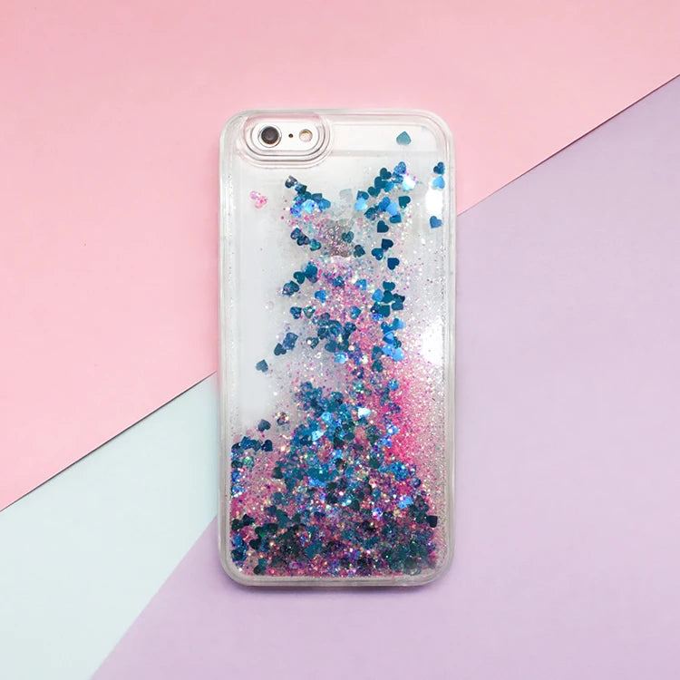 Glitter Stars Liquid Quicksand Coque For iPhone case 11 12 13 14 15 Pro Max X XR XS 7 8 Plus SE 2022 bumper Silicone Back Cover