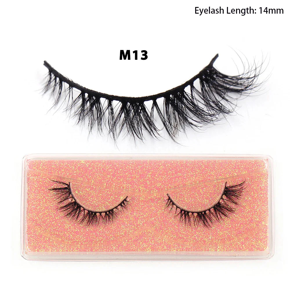 LEHUAMAO Maquiagem Short Natural Mink Lashes Fluffy Wispy Eyelashes Volume 12mm-15mm False Eyelashes Eyelash Extensio makeup
