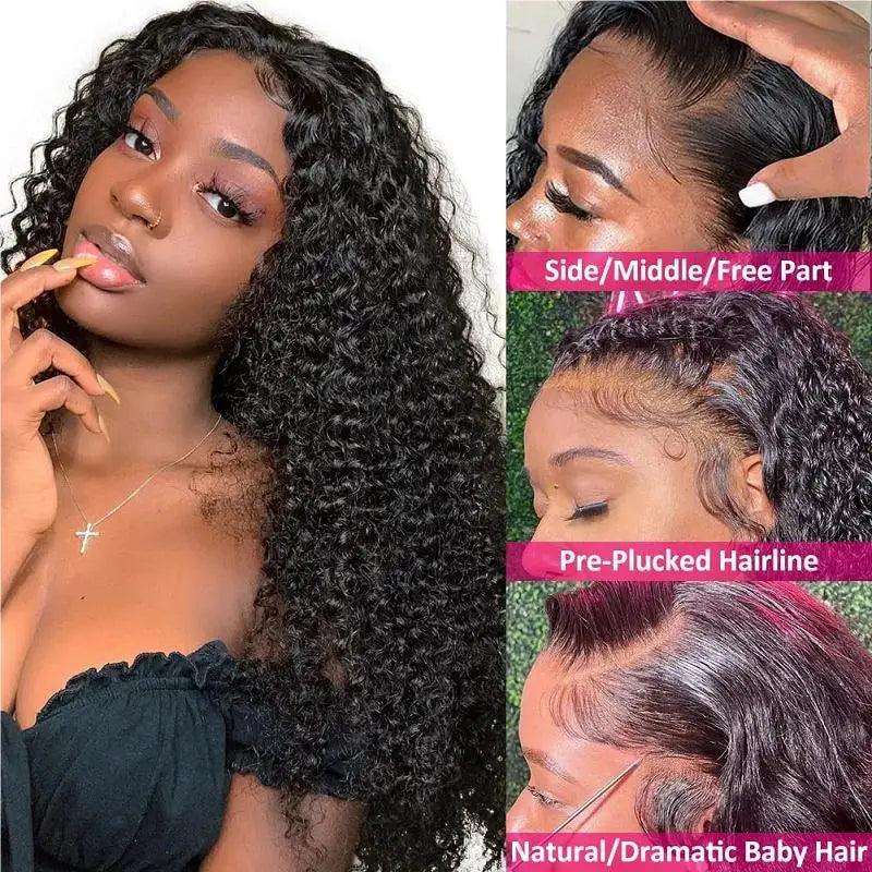 Deep Wave Glueless Wig Human Hair Ready To Wear And Go PrePlucked For Women Precut 13x6 Frontal