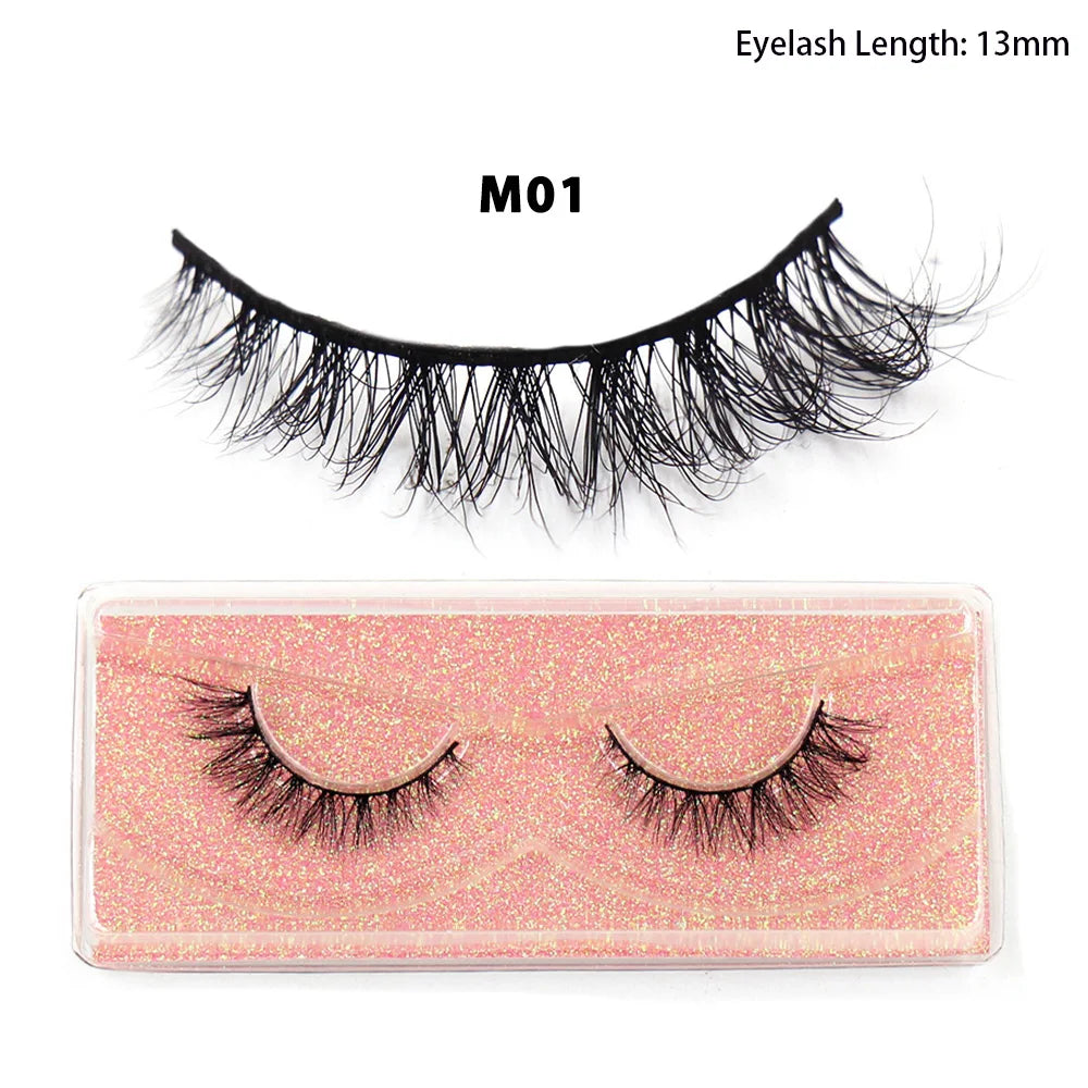 LEHUAMAO Maquiagem Short Natural Mink Lashes Fluffy Wispy Eyelashes Volume 12mm-15mm False Eyelashes Eyelash Extensio makeup