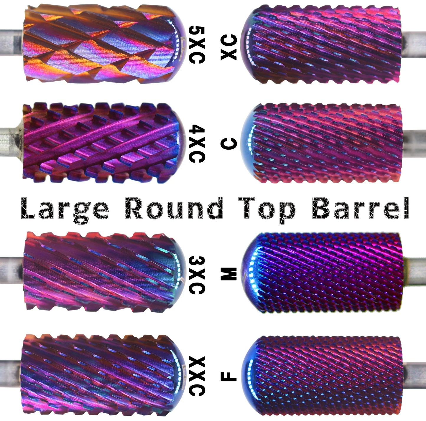 Broca cilíndrica para clavos de carburo de tungsteno de 6,6 mm de color morado con punta redonda grande