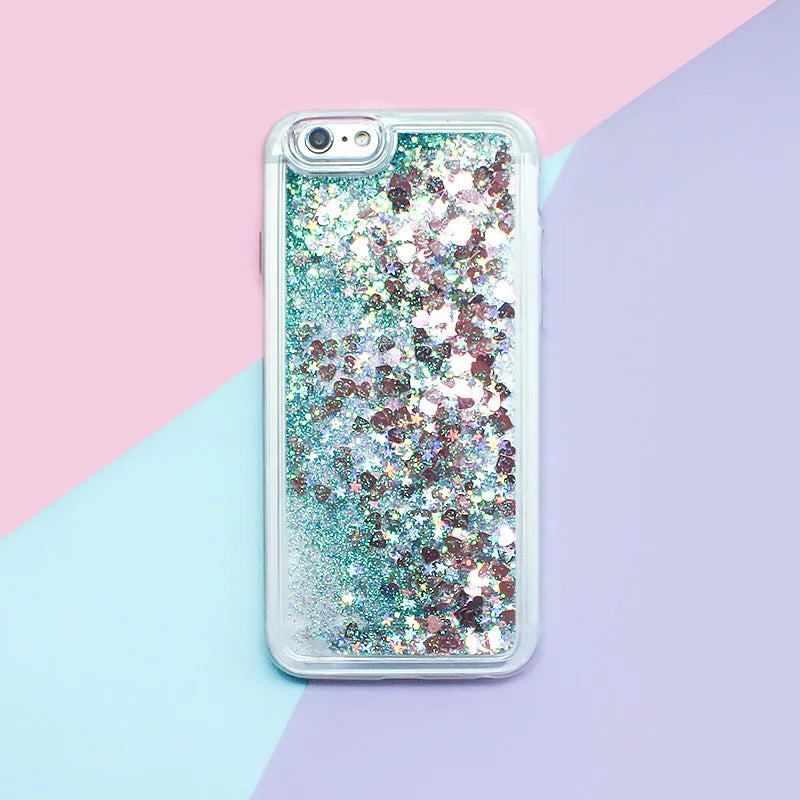 Glitter Stars Liquid Quicksand Coque For iPhone case 11 12 13 14 15 Pro Max X XR XS 7 8 Plus SE 2022 bumper Silicone Back Cover
