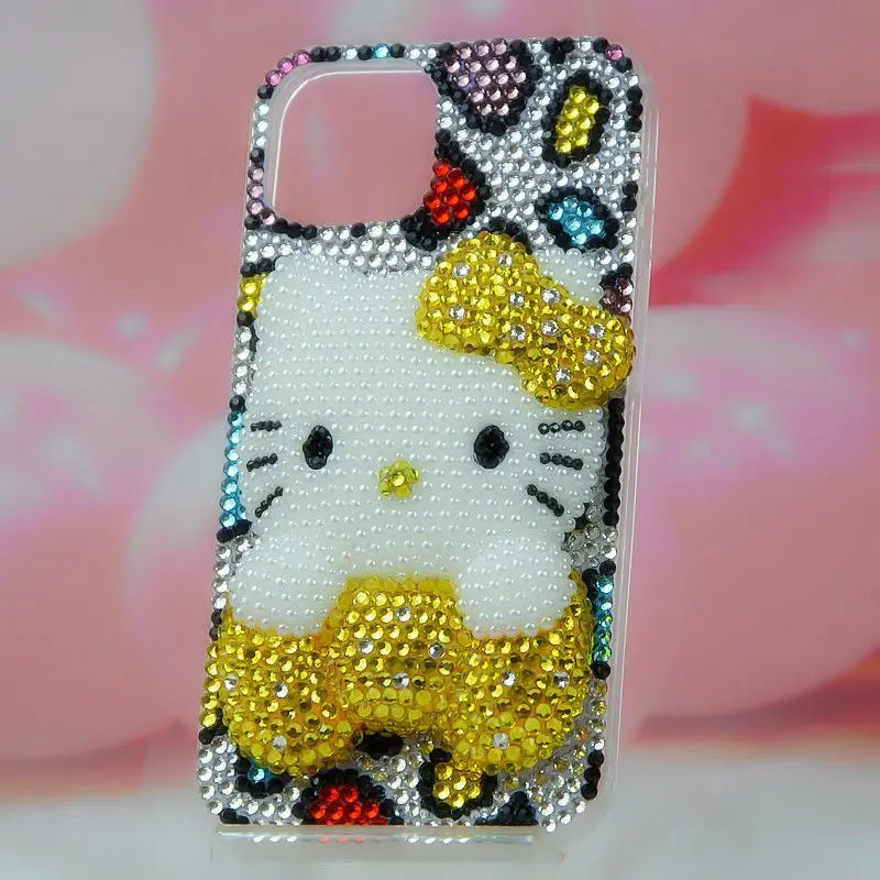 Rhinestone Bling Crystal Phone Case Chain For iPhone 16 12 13 14 15Pro Max X Xs XR 7 8 Plus SE 2 3 10 Transparent Bumper Cover