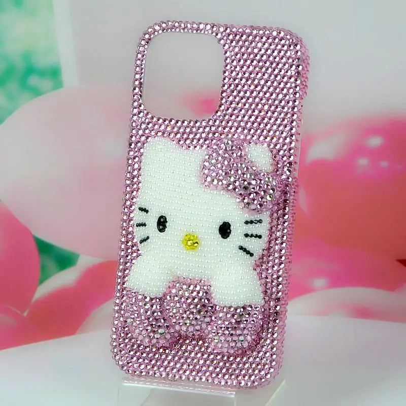 Rhinestone Bling Crystal Phone Case Chain For iPhone 16 12 13 14 15Pro Max X Xs XR 7 8 Plus SE 2 3 10 Transparent Bumper Cover