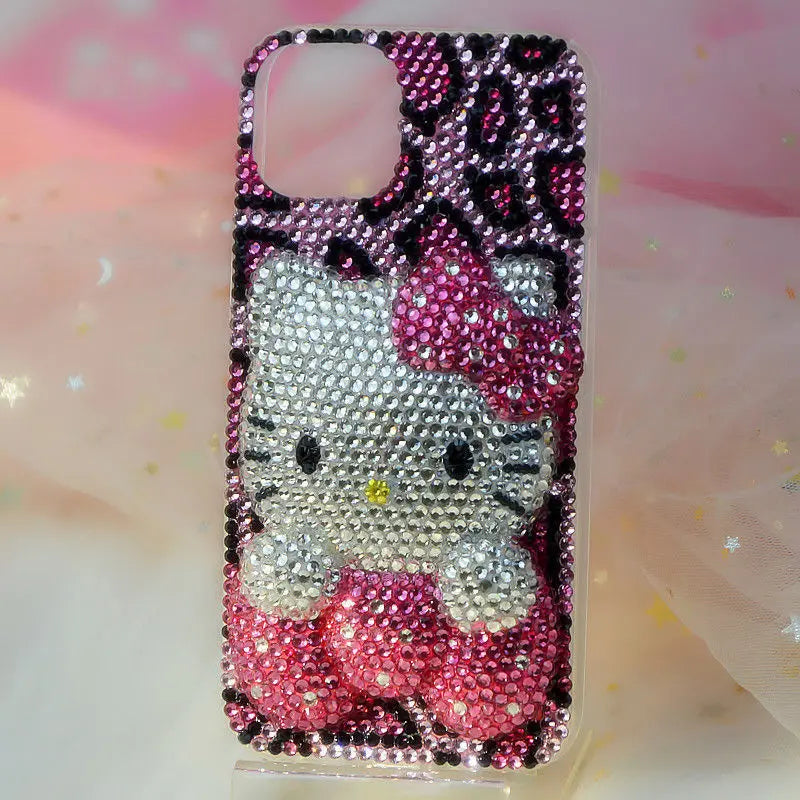 Rhinestone Bling Crystal Phone Case Chain For iPhone 16 12 13 14 15Pro Max X Xs XR 7 8 Plus SE 2 3 10 Transparent Bumper Cover