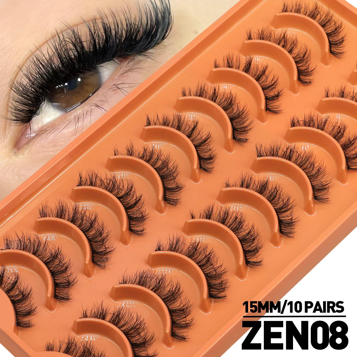 GROINNEYA Lashes 3D Mink Lashes Fluffy Reusable Lashes Mink False Eyelashes Soft Wispy Natural Cross Eyelash Extension Makeup