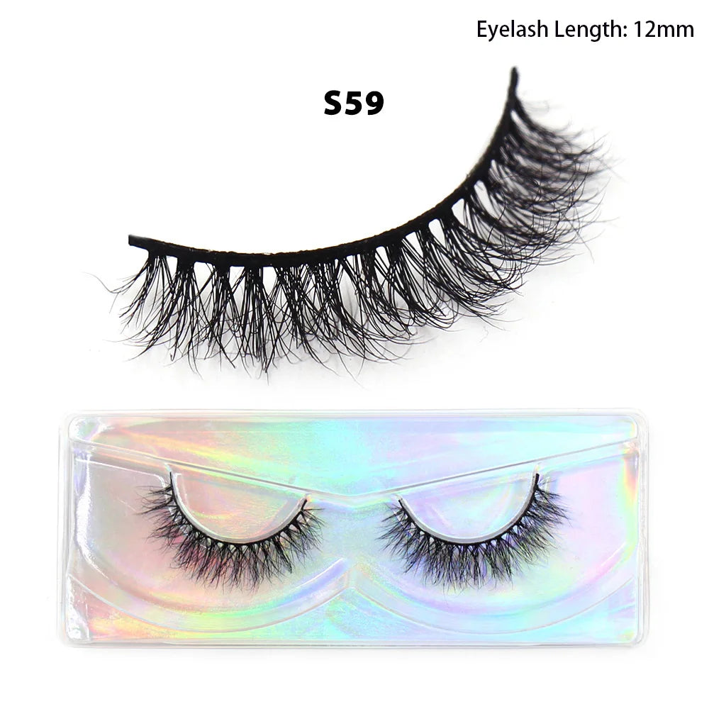 LEHUAMAO Maquiagem Short Natural Mink Lashes Fluffy Wispy Eyelashes Volume 12mm-15mm False Eyelashes Eyelash Extensio makeup