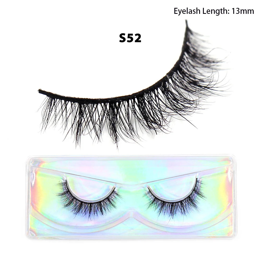 LEHUAMAO Maquiagem Short Natural Mink Lashes Fluffy Wispy Eyelashes Volume 12mm-15mm False Eyelashes Eyelash Extensio makeup