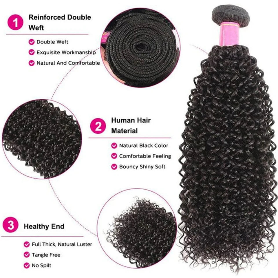 Cheveux humains crépus bouclés péruviens Jerry Curly