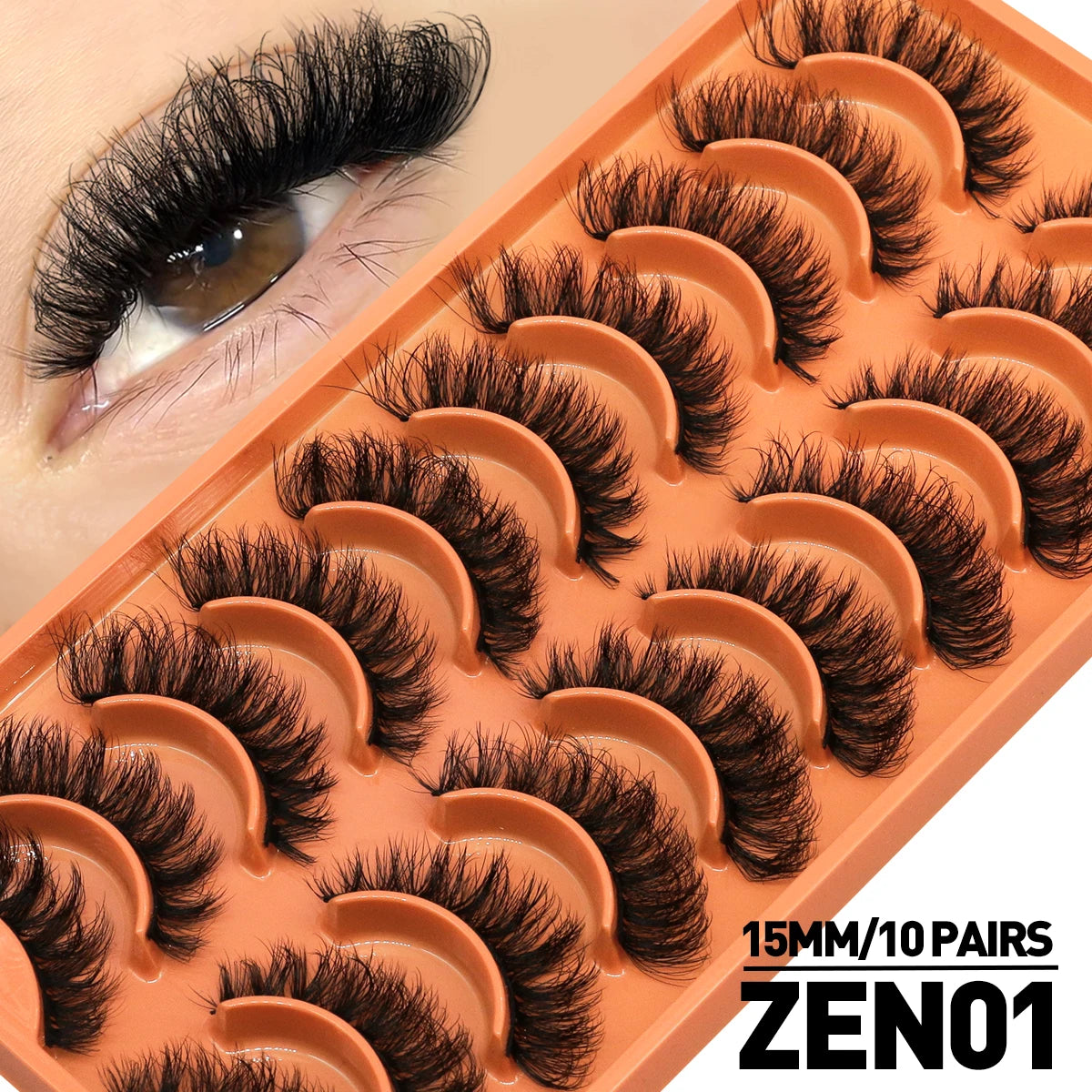 GROINNEYA Lashes 3D Mink Lashes Fluffy Reusable Lashes Mink False Eyelashes Soft Wispy Natural Cross Eyelash Extension Makeup