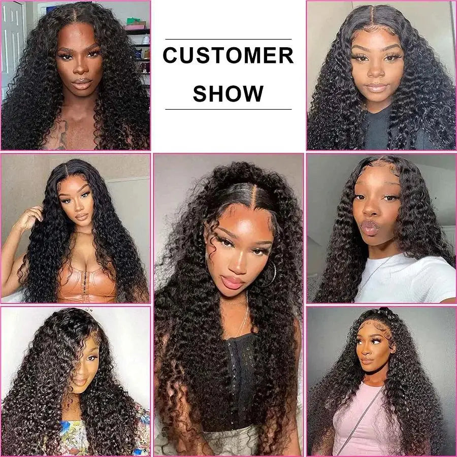 Deep Wave Glueless Wig Human Hair Ready To Wear And Go PrePlucked For Women Precut 13x6 Frontal