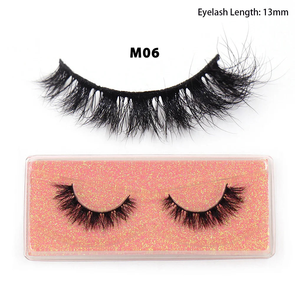 LEHUAMAO Maquiagem Short Natural Mink Lashes Fluffy Wispy Eyelashes Volume 12mm-15mm False Eyelashes Eyelash Extensio makeup