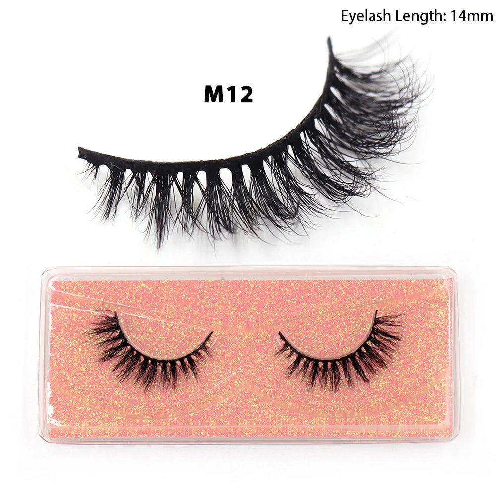 LEHUAMAO Maquiagem Short Natural Mink Lashes Fluffy Wispy Eyelashes Volume 12mm-15mm False Eyelashes Eyelash Extensio makeup