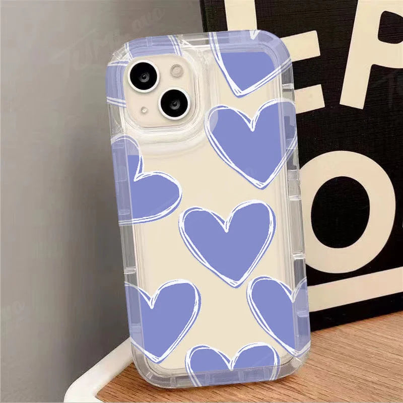Funda de teléfono transparente de lujo con forma de corazón para Xiaomi Redmi Note 13 12 Pro Plus 12S 11 11S 10 10S 9 9S 8 Pro 12C 10C Funda de silicona suave