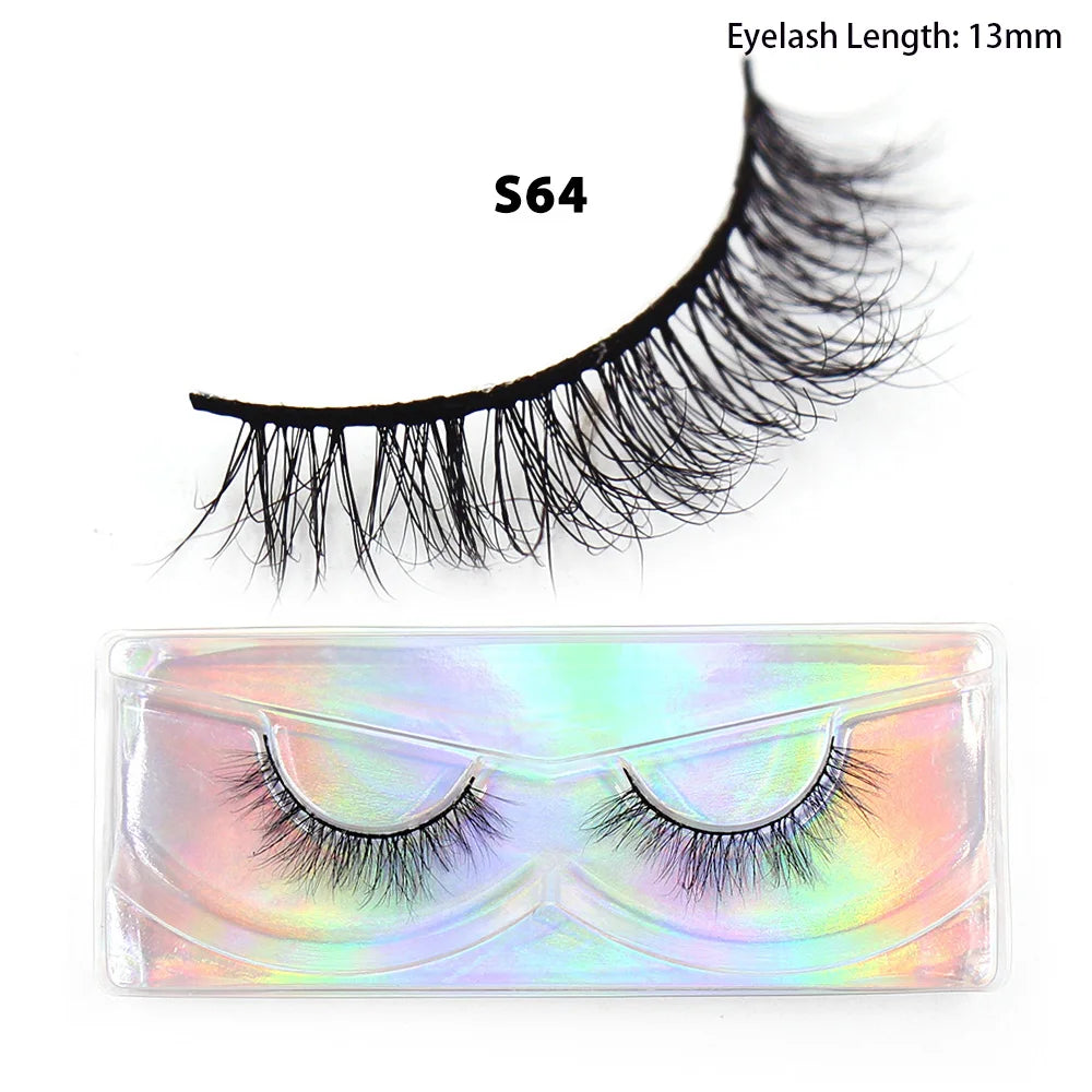 LEHUAMAO Maquiagem Short Natural Mink Lashes Fluffy Wispy Eyelashes Volume 12mm-15mm False Eyelashes Eyelash Extensio makeup