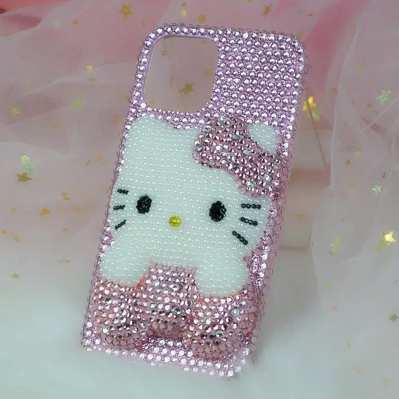 Rhinestone Bling Crystal Phone Case Chain For iPhone 16 12 13 14 15Pro Max X Xs XR 7 8 Plus SE 2 3 10 Transparent Bumper Cover