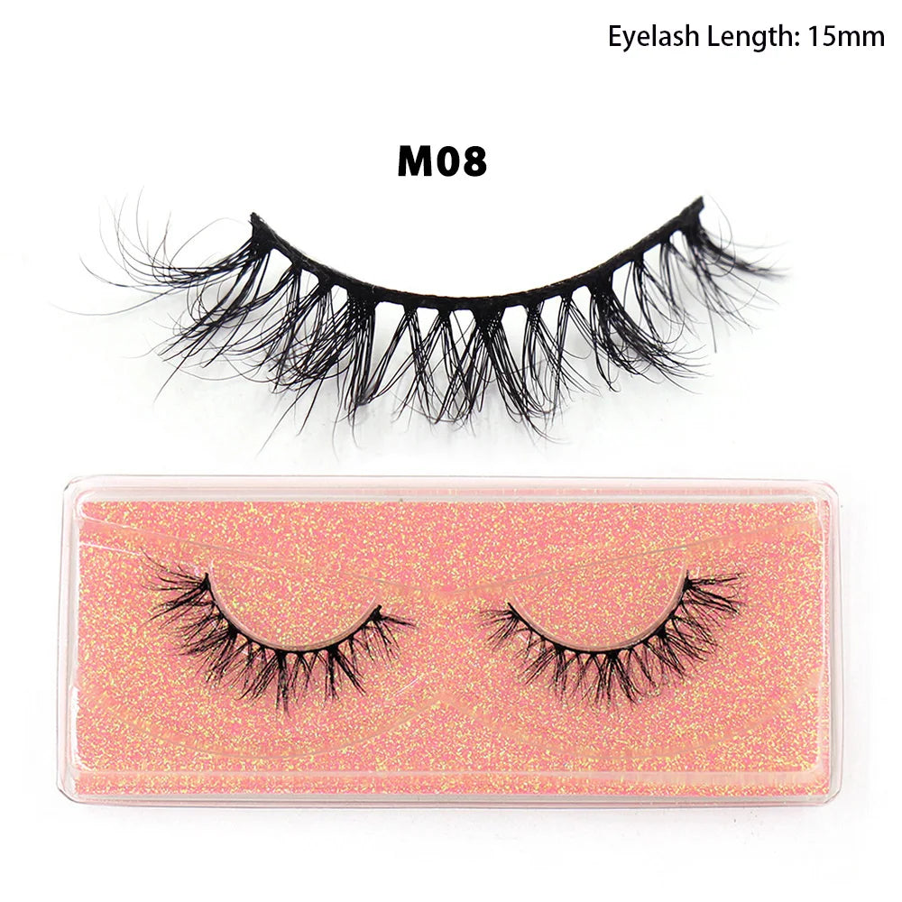 LEHUAMAO Maquiagem Short Natural Mink Lashes Fluffy Wispy Eyelashes Volume 12mm-15mm False Eyelashes Eyelash Extensio makeup