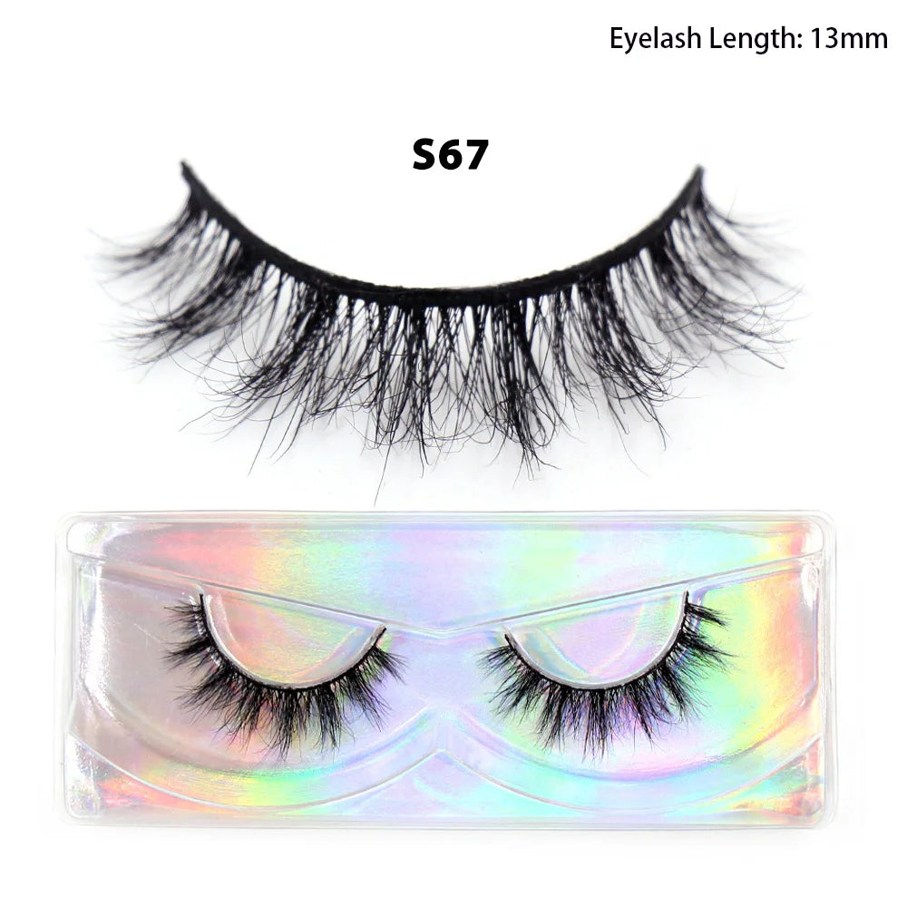 LEHUAMAO Maquiagem Short Natural Mink Lashes Fluffy Wispy Eyelashes Volume 12mm-15mm False Eyelashes Eyelash Extensio makeup