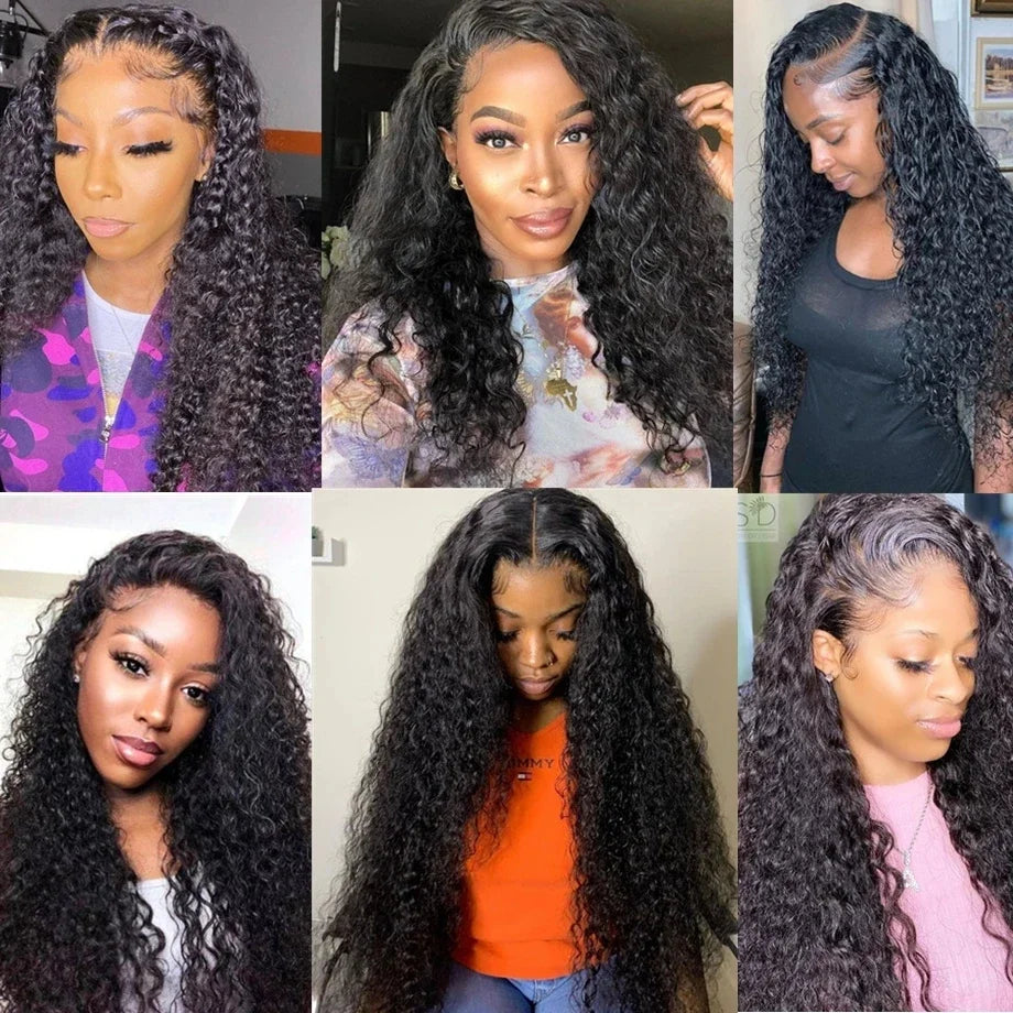 Deep Wave Glueless Wig Human Hair Ready To Wear And Go PrePlucked For Women Precut 13x6 Frontal