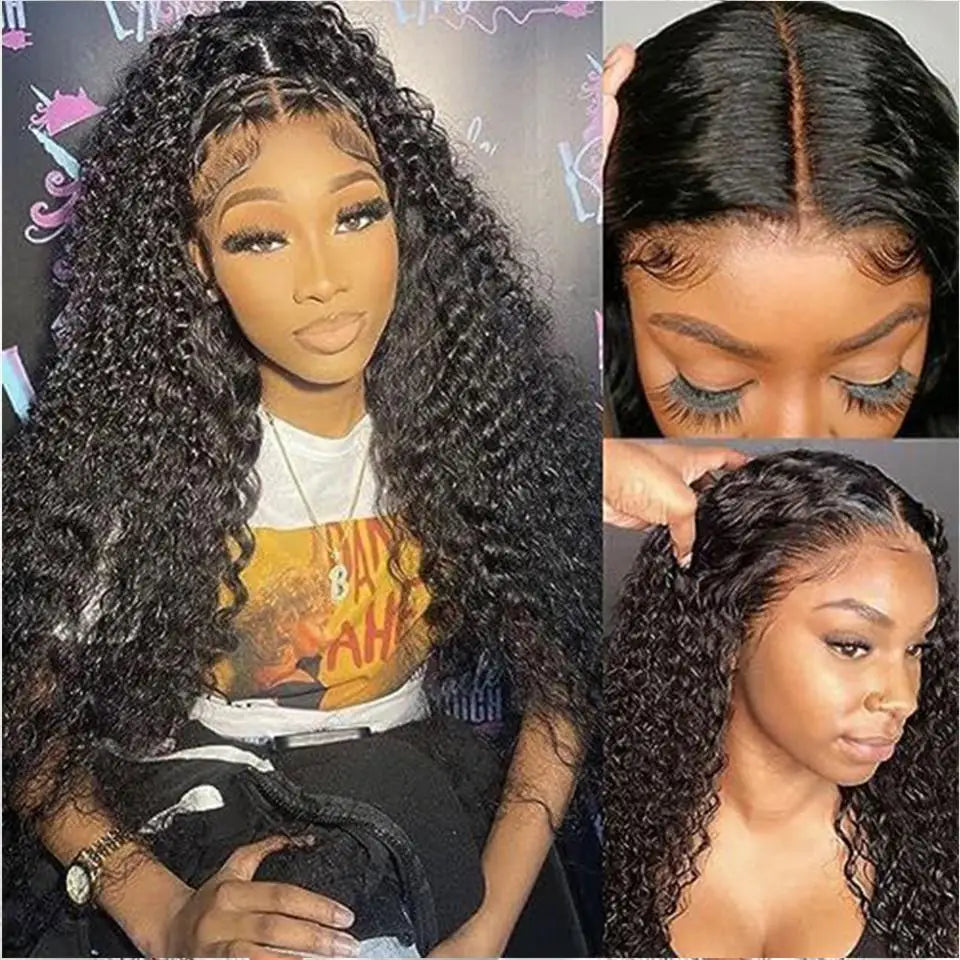 Deep Wave Glueless Wig Human Hair Ready To Wear And Go PrePlucked For Women Precut 13x6 Frontal
