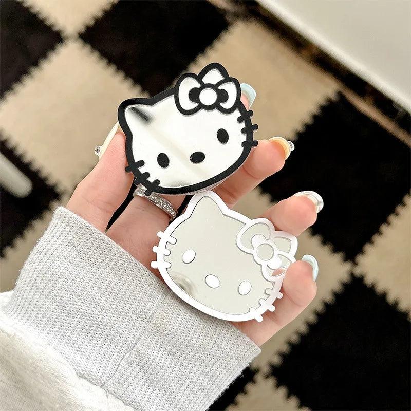 Sanrio Hello Kitty Mobile Phone Holder Cute Anime Cartoon Scalable Portable IPhone Back Decoration Mirror Fashion Holiday Gifts