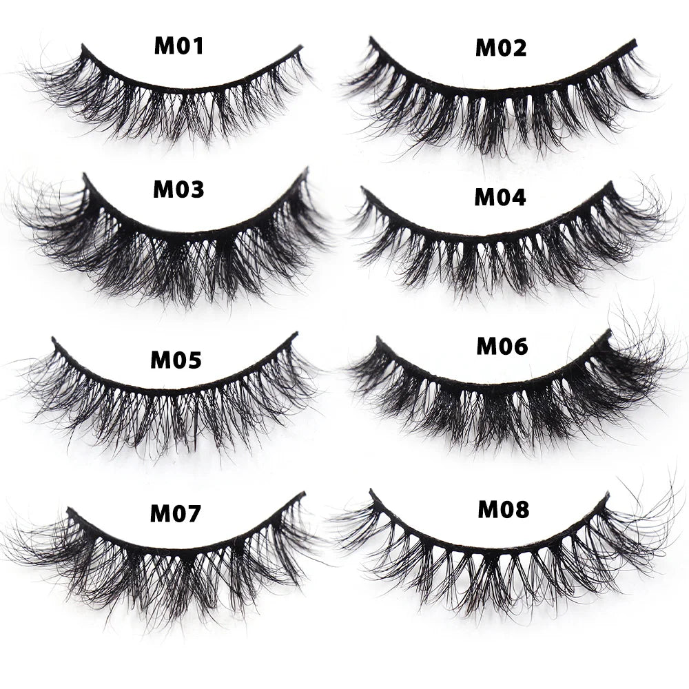 LEHUAMAO Maquiagem Short Natural Mink Lashes Fluffy Wispy Eyelashes Volume 12mm-15mm False Eyelashes Eyelash Extensio makeup