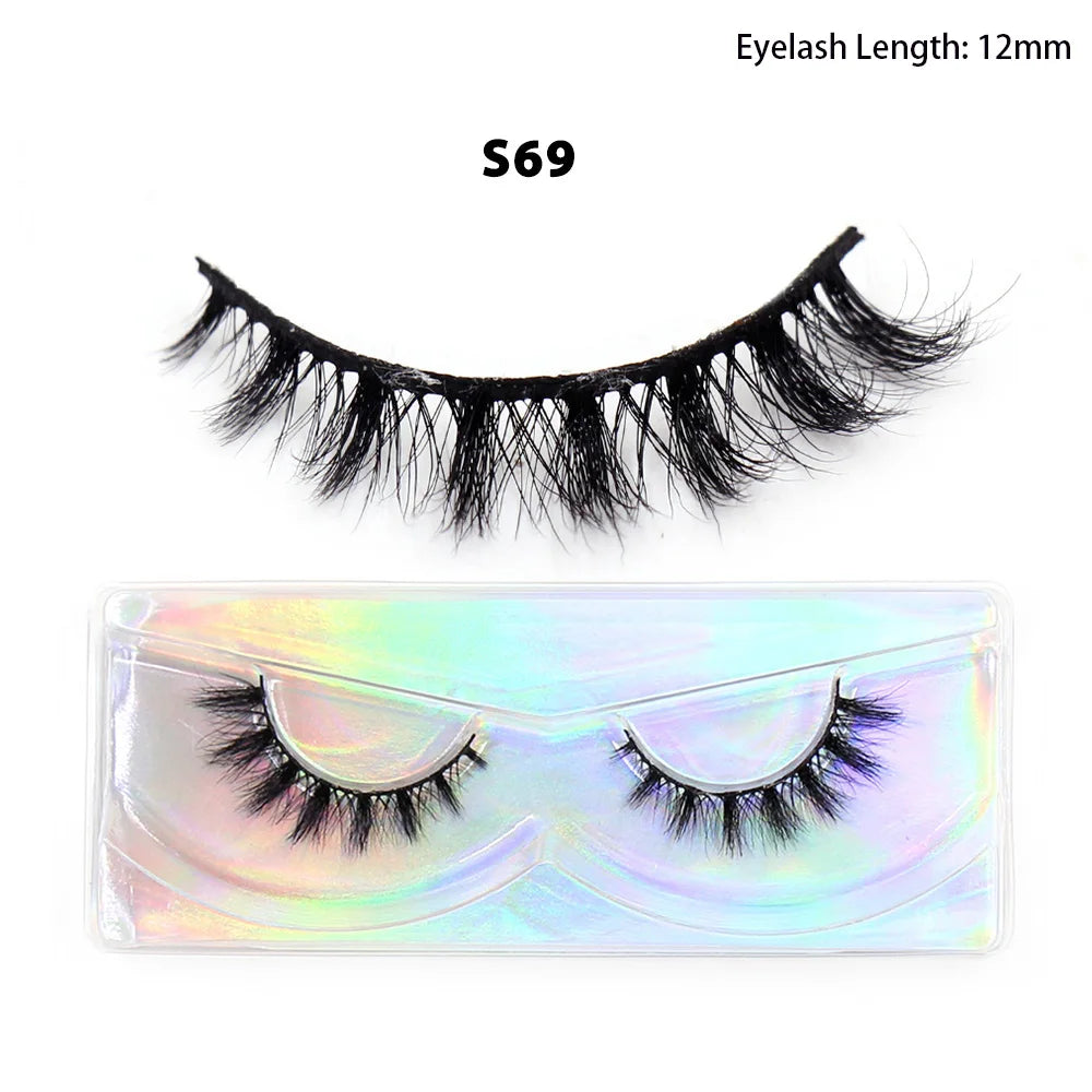 LEHUAMAO Maquiagem Short Natural Mink Lashes Fluffy Wispy Eyelashes Volume 12mm-15mm False Eyelashes Eyelash Extensio makeup