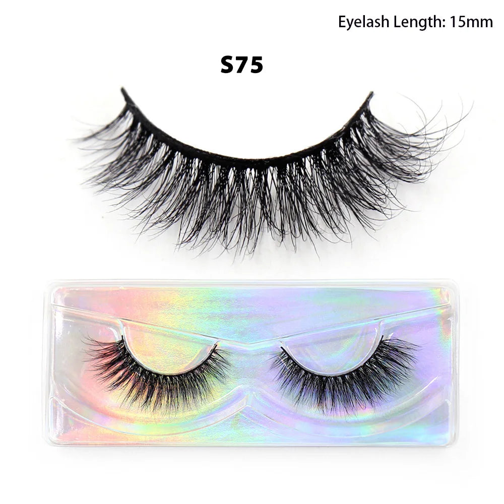 LEHUAMAO Maquiagem Short Natural Mink Lashes Fluffy Wispy Eyelashes Volume 12mm-15mm False Eyelashes Eyelash Extensio makeup