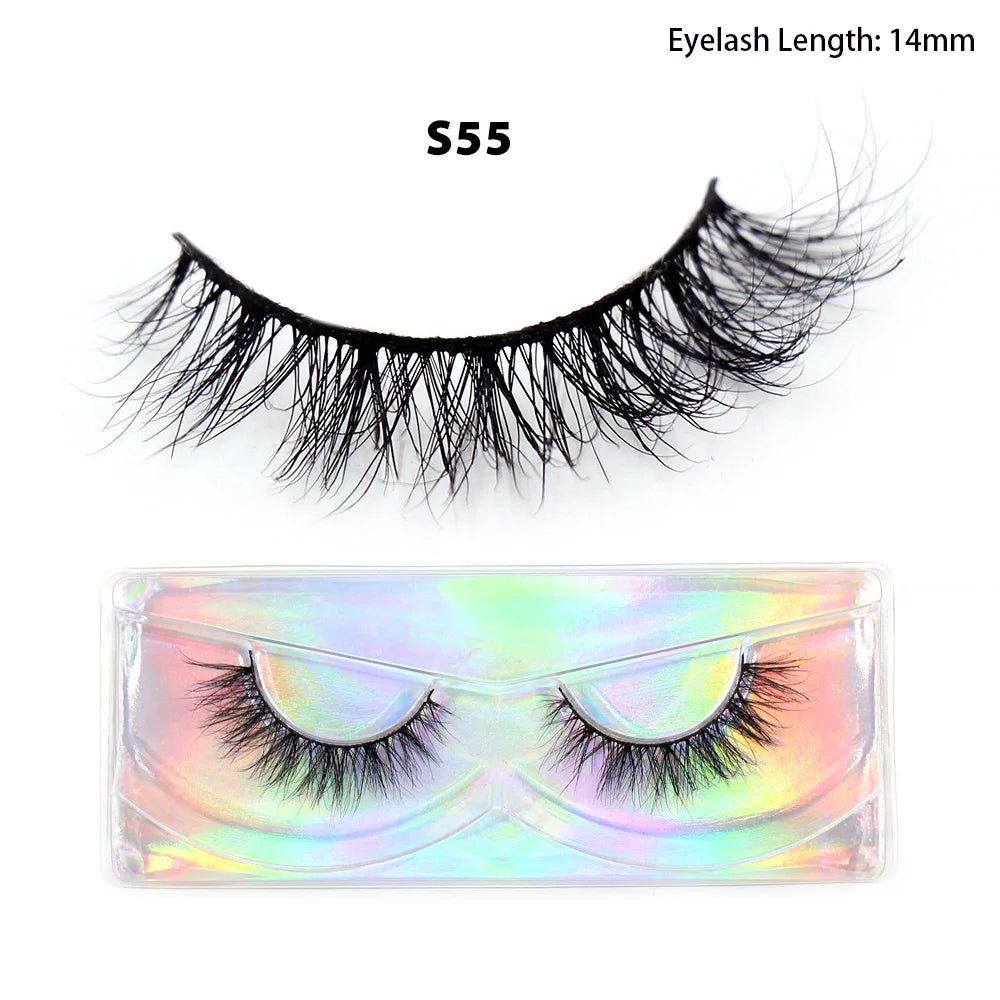 LEHUAMAO Maquiagem Short Natural Mink Lashes Fluffy Wispy Eyelashes Volume 12mm-15mm False Eyelashes Eyelash Extensio makeup