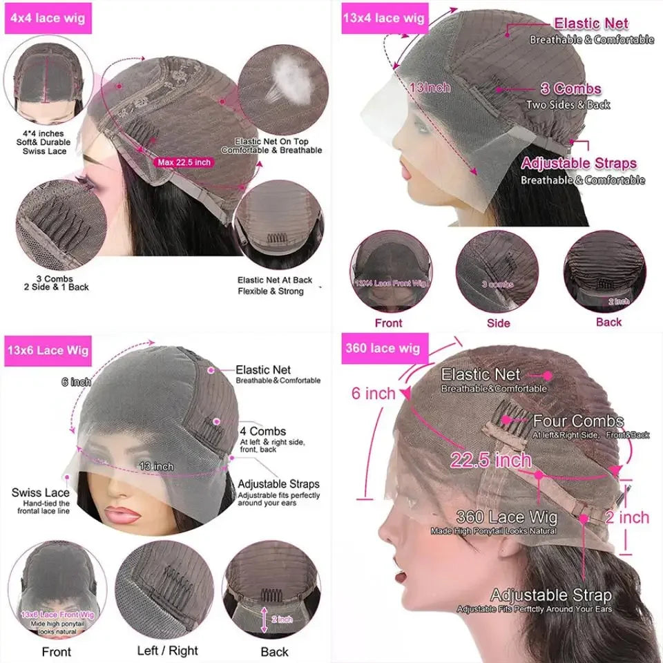 Deep Wave Glueless Wig Human Hair Ready To Wear And Go PrePlucked For Women Precut 13x6 Frontal